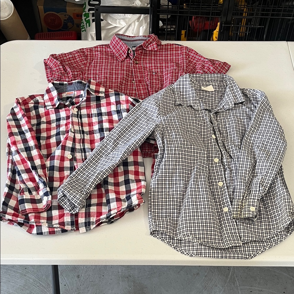 Plaid Button up shirts Kids size 5